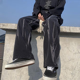 Men Jeans Tie-Dyed Jeans Men Spring Baggy Straight Trousers